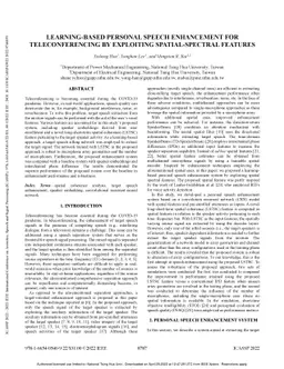 Learning-based personal speech enhancement for teleconferencing by
  exploiting spatial-spectral features