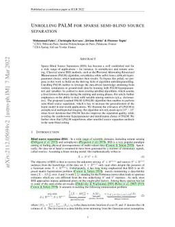 Unrolling PALM for sparse semi-blind source separation