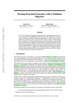 Pruning Pretrained Encoders with a Multitask Objective