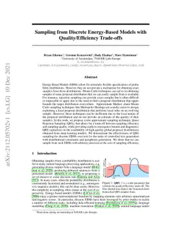 Sampling from Discrete Energy-Based Models with Quality/Efficiency
  Trade-offs