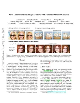 More Control for Free! Image Synthesis with Semantic Diffusion Guidance