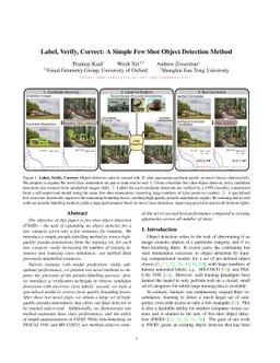 Label, Verify, Correct: A Simple Few Shot Object Detection Method