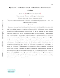 Quantum Architecture Search via Continual Reinforcement Learning