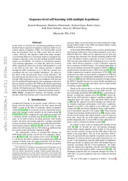 Sequence-level self-learning with multiple hypotheses
