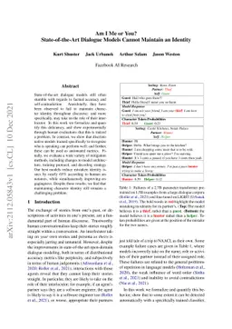 Am I Me or You? State-of-the-Art Dialogue Models Cannot Maintain an
  Identity