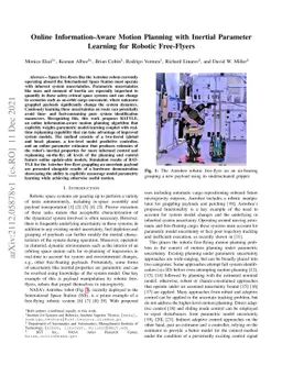 Online Information-Aware Motion Planning with Inertial Parameter
  Learning for Robotic Free-Flyers