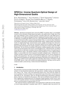 SPDCinv: Inverse Quantum-Optical Design of High-Dimensional Qudits