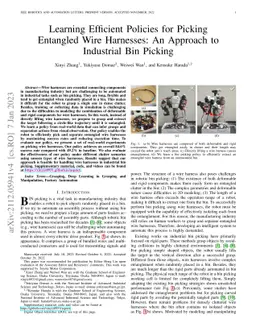 Learning Efficient Policies for Picking Entangled Wire Harnesses: An
  Approach to Industrial Bin Picking