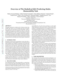 Overview of The MediaEval 2021 Predicting Media Memorability Task