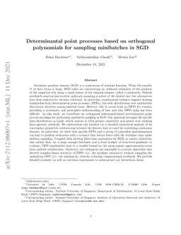 Determinantal point processes based on orthogonal polynomials for
  sampling minibatches in SGD