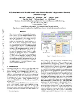 Efficient Document-level Event Extraction via Pseudo-Trigger-aware
  Pruned Complete Graph