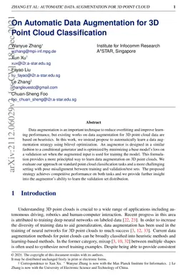 On Automatic Data Augmentation for 3D Point Cloud Classification