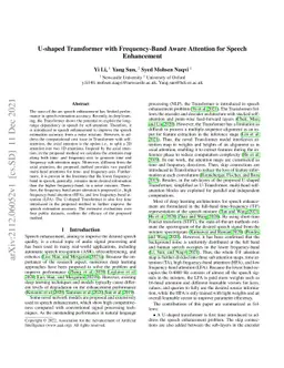 U-shaped Transformer with Frequency-Band Aware Attention for Speech
  Enhancement
