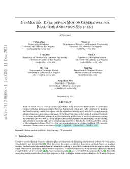 GenMotion: Data-driven Motion Generators for Real-time Animation
  Synthesis