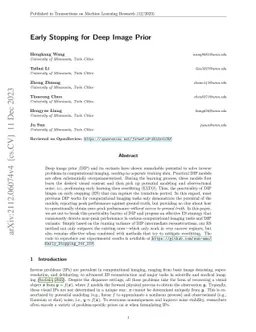 Early Stopping for Deep Image Prior