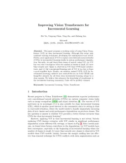 Improving Vision Transformers for Incremental Learning