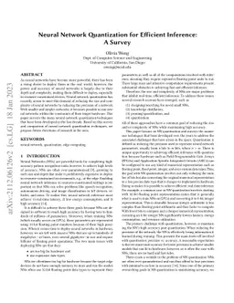 Neural Network Quantization for Efficient Inference: A Survey