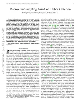 Markov subsampling based Huber Criterion