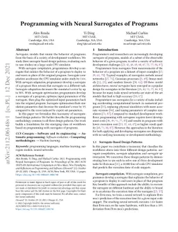 Programming with Neural Surrogates of Programs