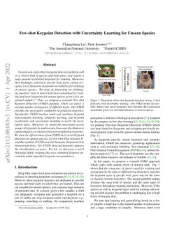 Few-shot Keypoint Detection with Uncertainty Learning for Unseen Species