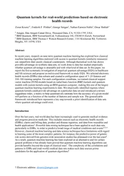 Quantum kernels for real-world predictions based on electronic health
  records