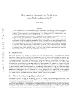 Representing Knowledge as Predictions (and State as Knowledge)