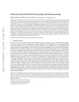 A Survey on Societal Event Forecasting with Deep Learning
