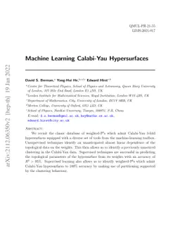 Machine Learning Calabi-Yau Hypersurfaces