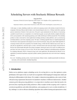 Learning to Schedule in Parallel-Server Queues with Stochastic Bilinear Rewards