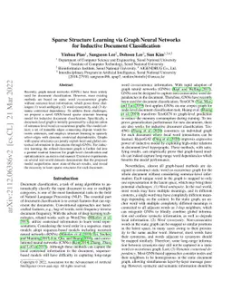 Sparse Structure Learning via Graph Neural Networks for Inductive
  Document Classification
