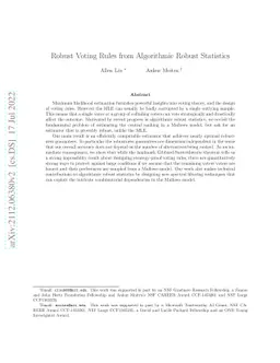 Robust Voting Rules from Algorithmic Robust Statistics