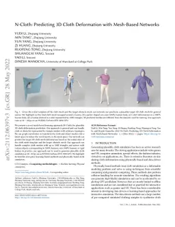 N-Cloth: Predicting 3D Cloth Deformation with Mesh-Based Networks