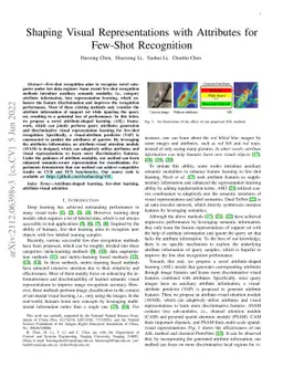Shaping Visual Representations with Attributes for Few-Shot Recognition