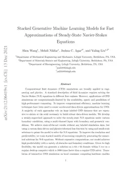 Stacked Generative Machine Learning Models for Fast Approximations of
  Steady-State Navier-Stokes Equations
