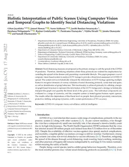 Holistic Interpretation of Public Scenes Using Computer Vision and
  Temporal Graphs to Identify Social Distancing Violations
