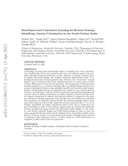 Semi-Supervised Contrastive Learning for Remote Sensing: Identifying
  Ancient Urbanization in the South Central Andes