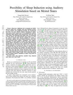 Possibility of Sleep Induction using Auditory Stimulation based on
  Mental States