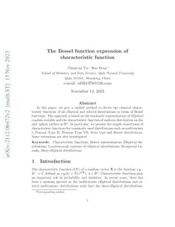 The Bessel function expression of characteristic function