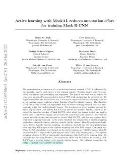 Active learning with MaskAL reduces annotation effort for training Mask
  R-CNN