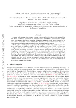 How to Find a Good Explanation for Clustering?