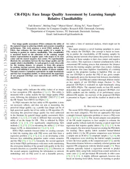 CR-FIQA: Face Image Quality Assessment by Learning Sample Relative
  Classifiability