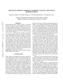 Detecting Emotion Carriers by Combining Acoustic and Lexical
  Representations