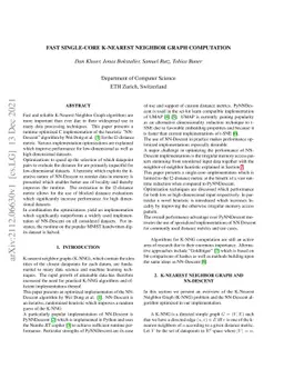 Fast Single-Core K-Nearest Neighbor Graph Computation