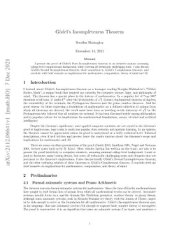 Goedel's Incompleteness Theorem