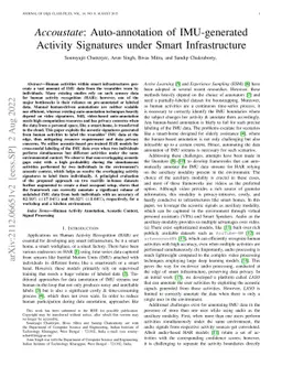 Accoustate: Auto-annotation of IMU-generated Activity Signatures under
  Smart Infrastructure
