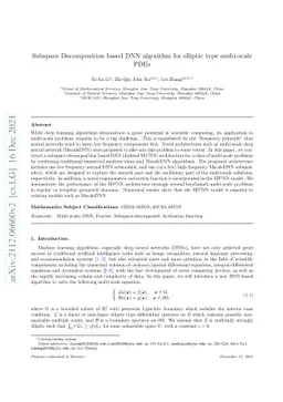 Subspace Decomposition based DNN algorithm for elliptic type multi-scale
  PDEs