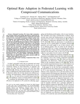 Optimal Rate Adaption in Federated Learning with Compressed
  Communications
