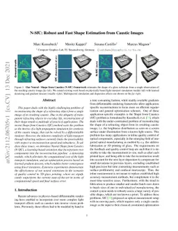 N-SfC: Robust and Fast Shape Estimation from Caustic Images