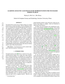 Learning Semantic-Aligned Feature Representation for Text-based Person
  Search