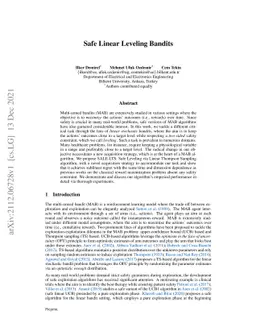 Safe Linear Leveling Bandits